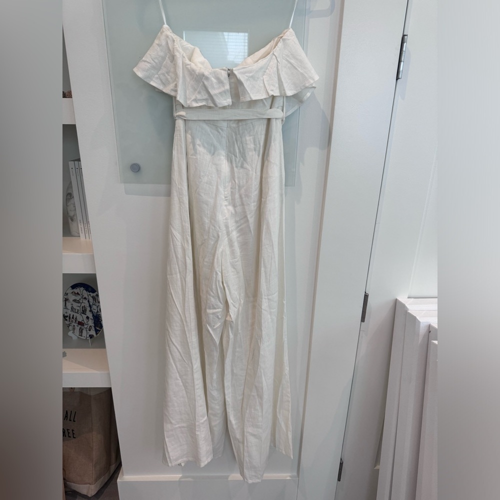 Strapless white jumpsuit